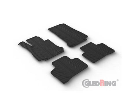 Rubber mats suitable for Mercedes EQC (N293) 2019-2022 (T profile 4-piece + mounting clips)