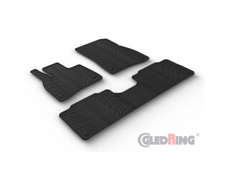 Rubber mats suitable for Mercedes EQS (V297) Sedan 2021- (T profile 5-piece + mounting clips)