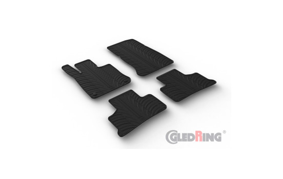 Rubber mats suitable for Mercedes GLC (X254) MHEV 2022- (T profile 4-piece + mounting clips)