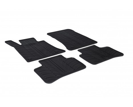 Rubber mats suitable for Mercedes GLK X204 2008- (T-Design 4-piece + mounting clips)