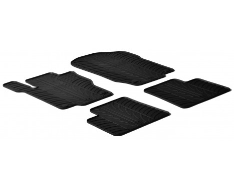 Rubber mats suitable for Mercedes M-Class W164 2005- (T-Design 4-piece + mounting clips)