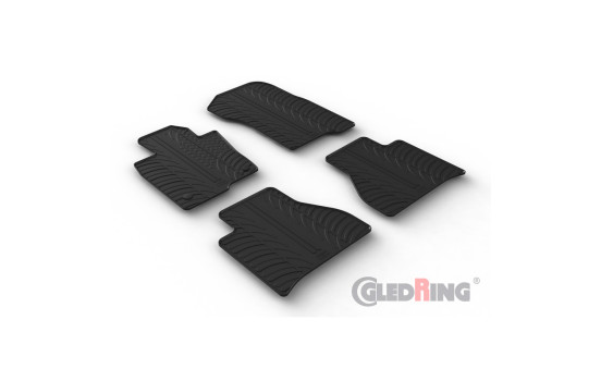 Rubber mats suitable for Mercedes X-Class (W470) 2017-2020 (T profile 4-piece + mounting clips)