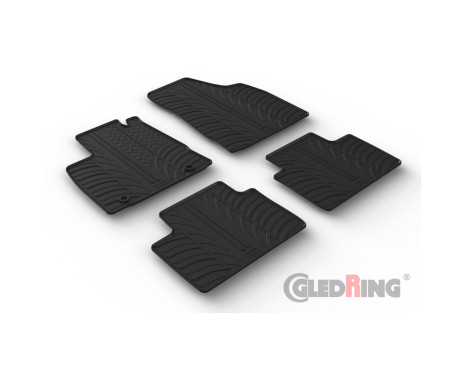 Rubber mats suitable for MG 3 Hybrid+ 2024- (T profile 4-piece + mounting clips)