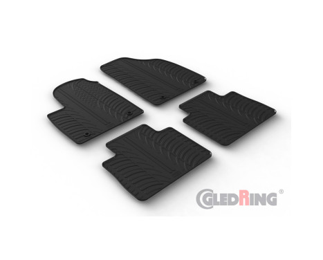 Rubber mats suitable for MG (E)HS Plug-in-Hybrid 2019- (automatic) (T profile 4-piece)