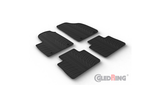 Rubber mats suitable for MG (E)HS Plug-in-Hybrid 2019- (automatic) (T profile 4-piece)