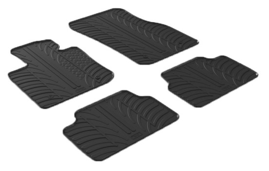 Rubber mats suitable for Mini F55 5-door 2014- (T-Design 4-piece + mounting clips)