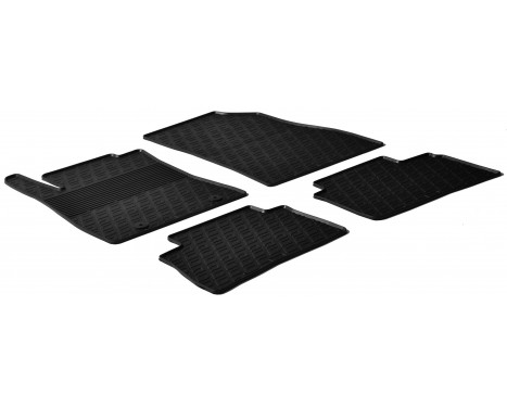 Rubber mats suitable for Nissan Juke from 2010 (4-piece + mounting clips)