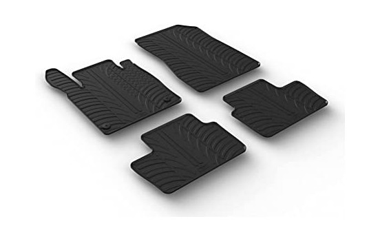 Rubber mats suitable for Nissan Juke II 2019- (T-Design 4-piece + mounting clips)