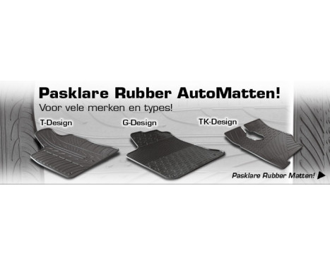 Rubber mats suitable for Nissan Micra 2011- (T-Design 4-piece + mounting clips), Image 3