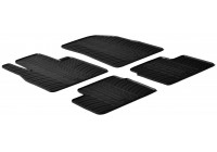 Rubber mats suitable for Nissan Micra 2011- (T-Design 4-piece + mounting clips)