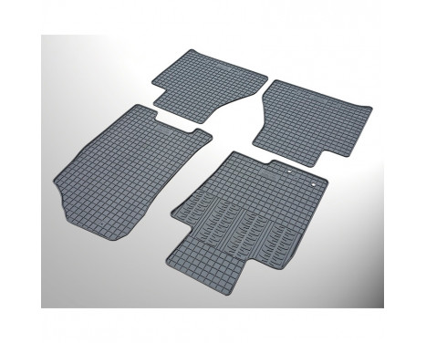 Rubber mats suitable for Nissan Navara 2016- (4-piece + mounting system)