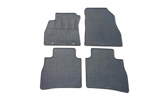 Rubber mats suitable for Nissan Pulsar 2014- (4-piece with mounting points)