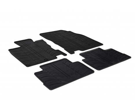 Rubber mats suitable for Nissan Qashqai 2014- (T-Design 4-piece + mounting clips)