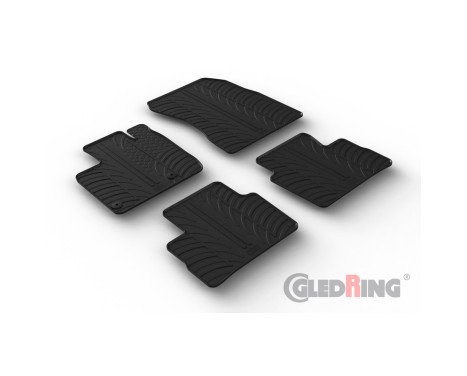 Rubber mats suitable for Nissan Qashqai III (J12) 2021- (T-Design 4-piece + mounting clips)