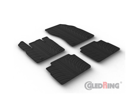 Rubber mats suitable for Nissan X-Trail e-Power Hybrid 2021- (T profile 4-piece + mounting clips)