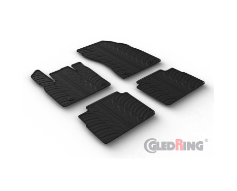 Rubber mats suitable for Nissan X-Trail e-Power Hybrid 2021- (T profile 4-piece + mounting clips), Image 2