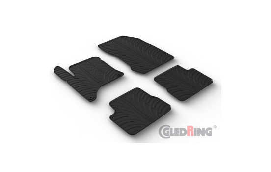 Rubber mats suitable for Opel Corsa F MHEV 2024- (T profile 4-piece + mounting clips)