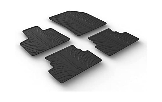 Rubber mats suitable for Opel Grandland X 10/2017- (T-Design 4-piece + mounting clips)