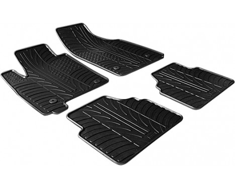 Rubber mats suitable for Opel Meriva from 2003 (T-Design 4-piece + mounting clips)
