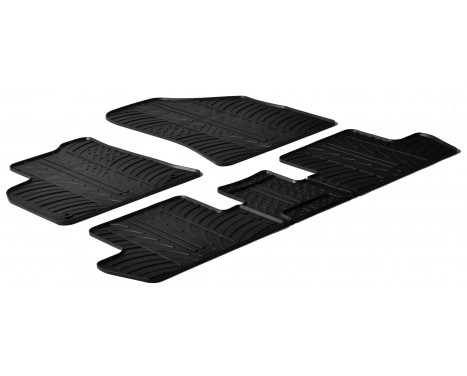 Rubber mats suitable for Peugeot 3008/5008 2009- (T-Design 5-piece + mounting clips)