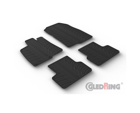 Rubber mats suitable for Peugeot 3008 III Hybrid 2024- (T profile 4-piece + mounting clips)