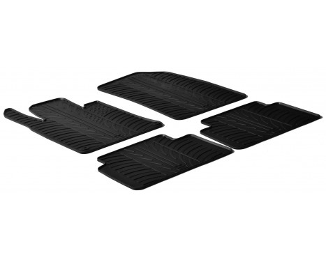 Rubber mats suitable for Peugeot 508 2011- (T-Design 4-piece + mounting clips)