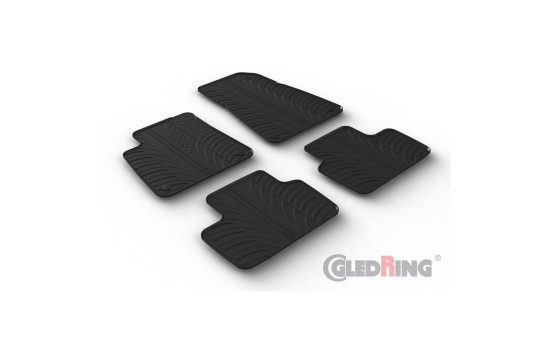 Rubber mats suitable for Polestar 2 2019- (T profile 4-piece + mounting clips)