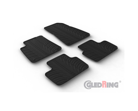 Rubber mats suitable for Polestar 2 2019- (T profile 4-piece + mounting clips), Image 2