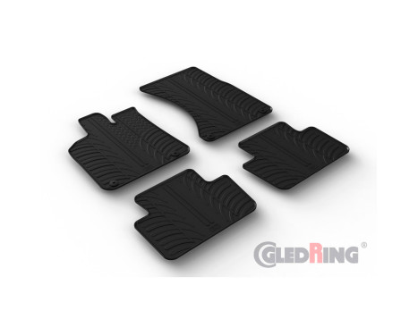 Rubber mats suitable for Porsche Macan (95B) 2014- (T profile 4-part + mounting clips), Image 2