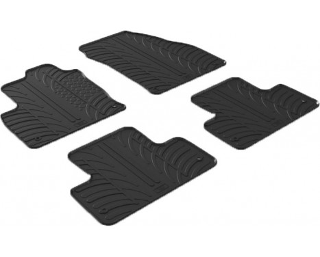 Rubber mats suitable for Range Rover Evoque 2011- (T-Design 4-piece + mounting clips)