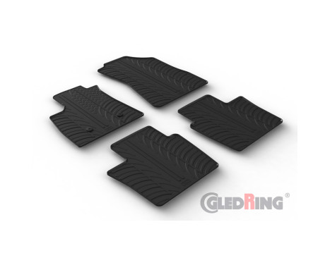 Rubber mats suitable for Renault Espace VI E-Tech Hybrid 2023- (T profile 4-piece + mounting clips)