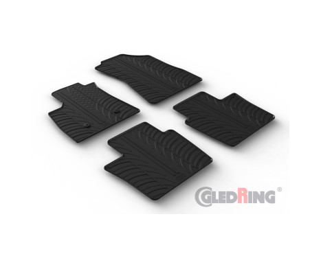 Rubber mats suitable for Renault Espace VI E-Tech Hybrid 2023- (T profile 4-piece + mounting clips), Image 2