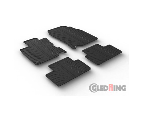 Rubber mats suitable for Renault Kadjar 6/2015- (T-Design 4-piece + mounting clips), Image 2