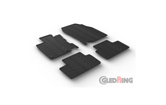 Rubber mats suitable for Renault Kadjar 6/2015- (T-Design 4-piece + mounting clips), Image 2