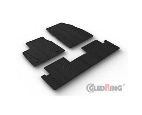 Rubber mats suitable for Renault Megane E-Tech 2022- (T profile 4-part + mounting clips)