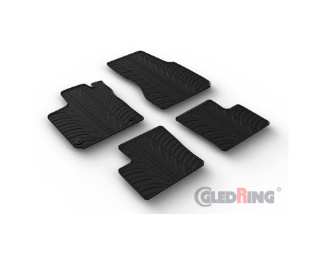 Rubber mats suitable for Renault Twingo E-Tech 2020- (T profile 4-part + mounting clips), Image 2