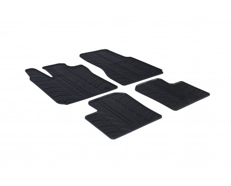 Rubber mats suitable for Renault Twingo III 2014- (T-Design 4-piece + mounting clips)