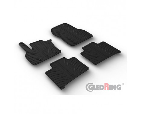 Rubber mats suitable for Renault Zoe II 2019- (T profile 4-piece + mounting clips)