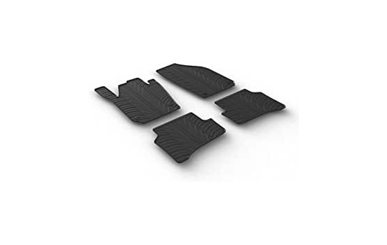 Rubber mats suitable for Skoda Enyaq iV 2020- (T-Design 4-piece + mounting clips)
