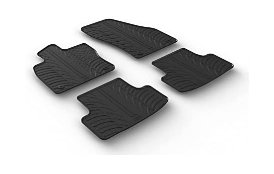 Rubber mats suitable for Skoda Kamiq 9/2019- (T-Design 4-piece + mounting clips)