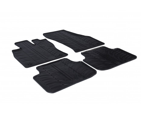 Rubber mats suitable for Skoda Octavia III 2013- (T-Design 4-piece + mounting clips)