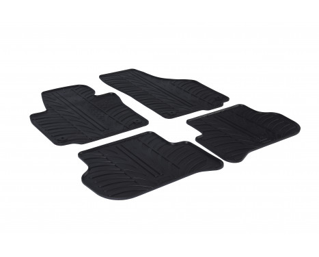 Rubber mats suitable for Skoda Yeti 2013- (T-Design 4-piece + mounting clips)