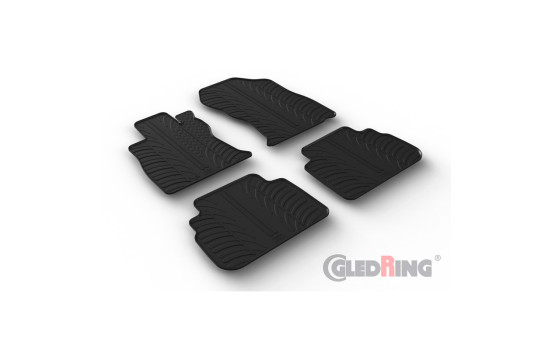 Rubber mats suitable for Subaru Forester (SK) 2018- (T profile 4-piece + mounting clips)