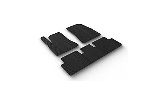 Rubber mats suitable for Tesla Model 3 12/2020- (T-Design 5-piece + mounting clips)