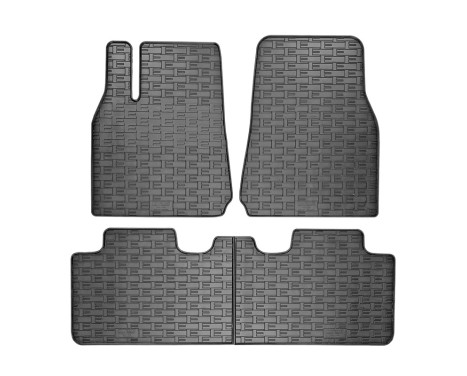 Rubber mats suitable for Tesla Model Y 2020- (3-piece with mounting points)