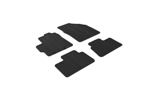 Rubber mats suitable for Toyota Aygo X 2022- (T-Design 4-piece + mounting clips)