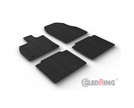 Rubber mats suitable for Toyota bZ4X & Subaru Solterra 2021- (T profile 4-piece + mounting clips)