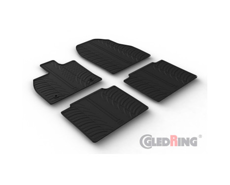 Rubber mats suitable for Toyota bZ4X & Subaru Solterra 2021- (T profile 4-piece + mounting clips), Image 2