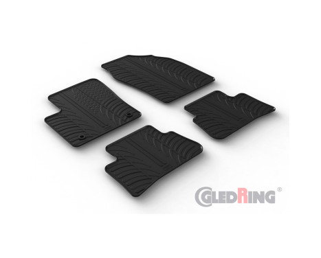 Rubber mats suitable for Toyota C-HR (HEV) 2023- (T profile 4-piece + mounting clips), Image 2