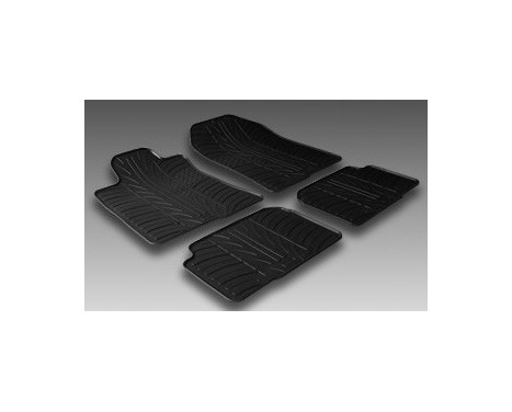 Rubber mats suitable for Toyota Corolla Verso 2004-2009 (T-Design 4-piece + mounting clips), Image 2